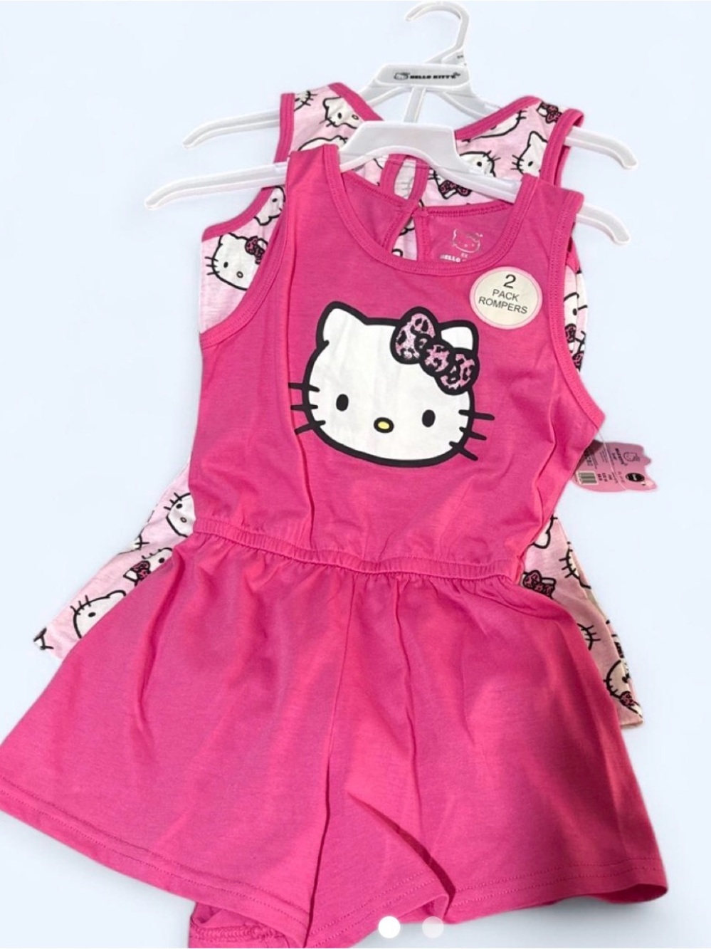 Sanrio Hello Kitty Hot Pink 2-Pack Rompers